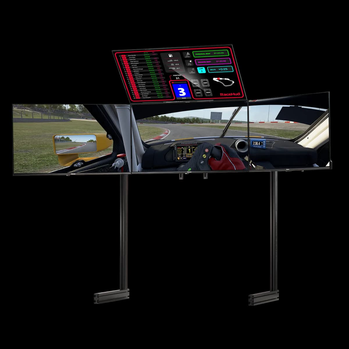 Upgrade Your Racing Setup with the Elite Quad Monitor Stand