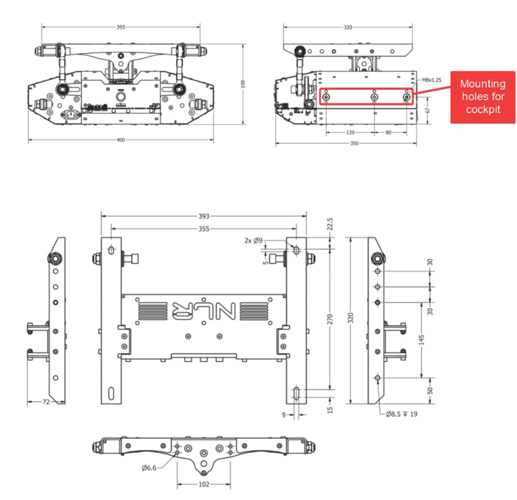 Motion Platform V3 Dimensions